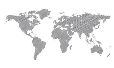Dünya stilize Haritası. Vektör çizim