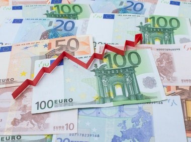 Arka plan euro ve yukarı ok