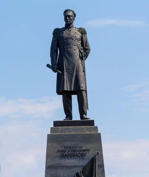 Monument to Admiral Nakhimov, led the defense of Sevastopol — Stok fotoğraf