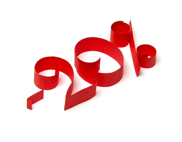 20 discount sign of red paper — Stock Photo, Image
