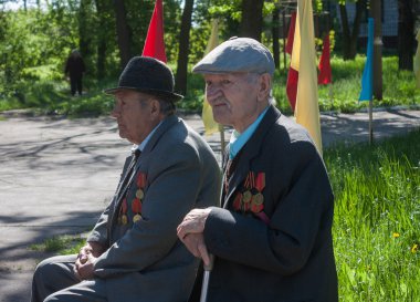 Makeevka, Ukrayna - 7 Mayıs 2014: Gaziler Dünya Savaşı durin