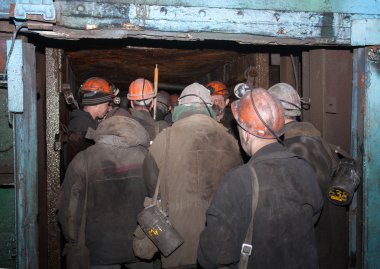 Gorlovka, Ukrayna - 26 Şubat 2014: Madenciler adlı madeninin