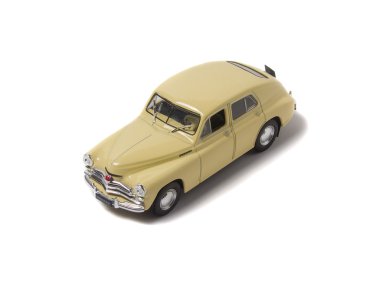 Model Retro araba, beyaz bir arka planda izole