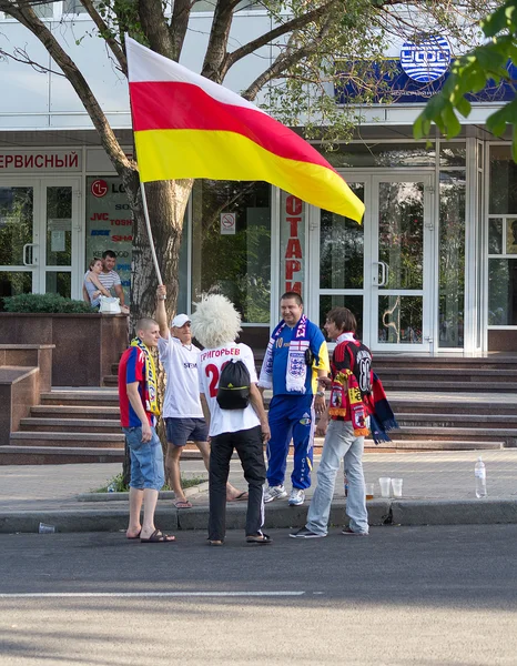 乌克兰顿涅茨克 欧洲杯上的俄罗斯足球迷 — 图库照片