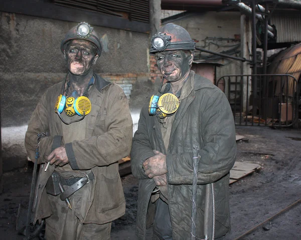 Gorlovka, Ukraina - 10 Desember 2012: Penambang setelah shift kerja — Stok Foto