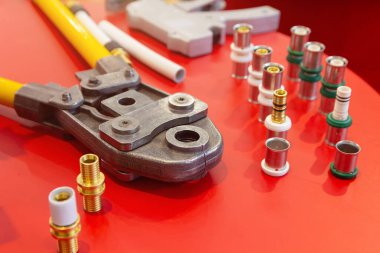 Hand press for water pipes PEX - AL - PE-X. Plumbing industry