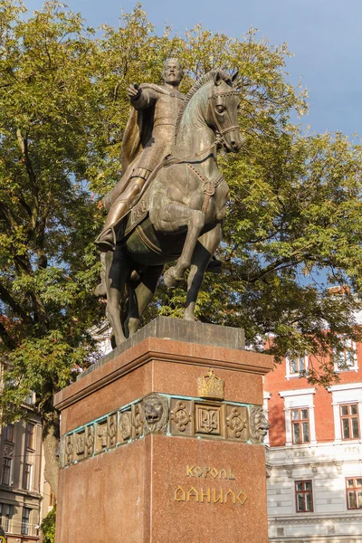 Kral Danilo Galitsky Anıtı. Lviv, Ukrayna — Stok fotoğraf