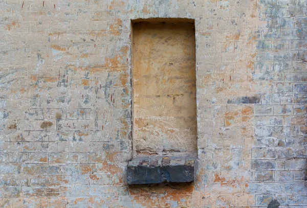 Vecchia intonaco e nicchia promesso finestra. Sfondi e texture — Foto Stock