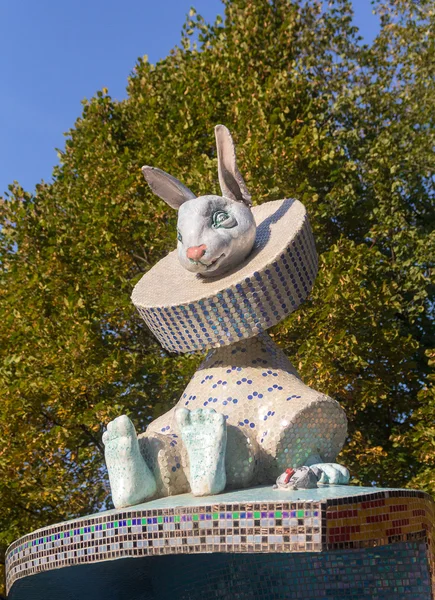 Sculpture of the fantastic character of the rabbit — Stock Photo, Image