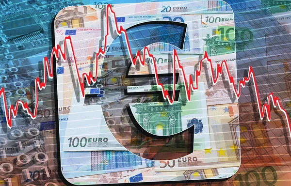 Eurosedlar och euromynt. Valuta och finans — Stockfoto