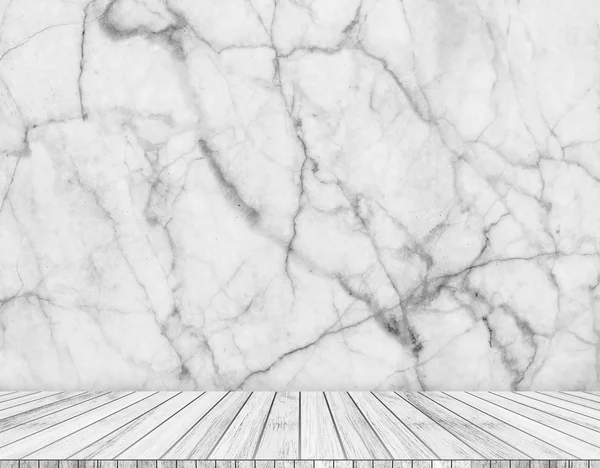 Backdrop  marble wall and wood slabs arranged in perspective texture background. — Stock Photo, Image