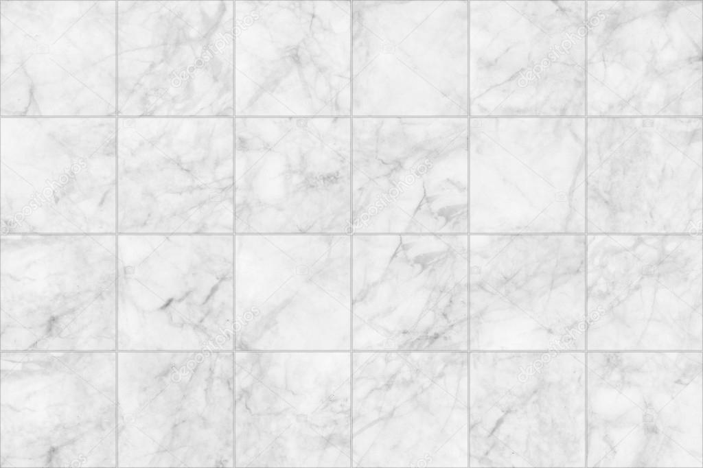 White marble tiles seamless flooring texture background.