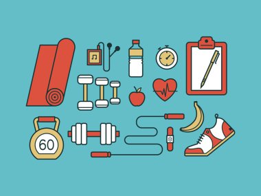 renkli spor simge kümesi.