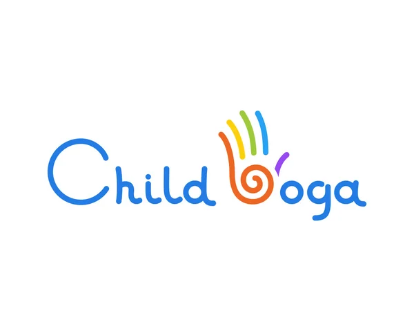 Child yoga vector icon with stylized hand. — Stock Vector