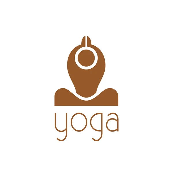 Stylized human in yoga pose. Vector icon. — Stock Vector