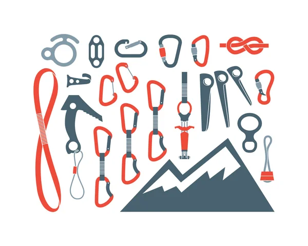 Climbing equipment vector set. — Stock Vector