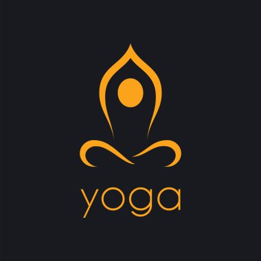 Stilize insan yoga poz. Vektör simgesi.