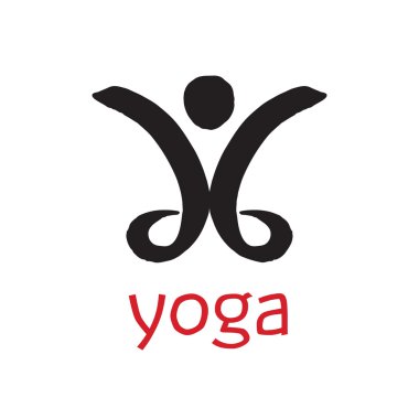 Stilize el çekilmiş yoga simgesi.