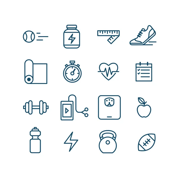 Set van pictogrammen van sport en fitness. — Stockvector