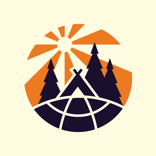Emblema de aventura y viaje. Icono del vector . — Vector de stock