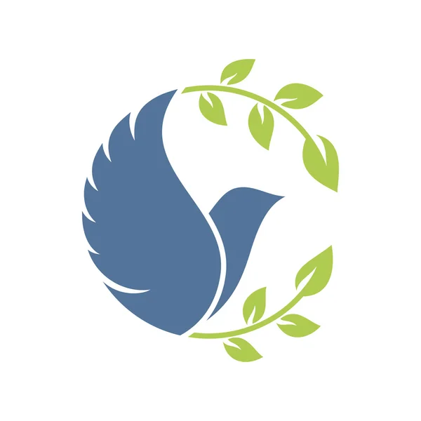 Dove with olive branch. Vector icon. — Stock Vector