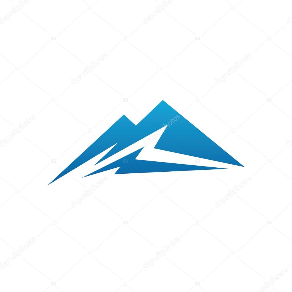 Mountain vector icon isolated on white background.