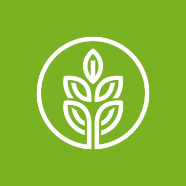 Stilize ağaç simgesiyle.