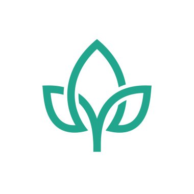 Yeşil yaprak vektör simgesi.