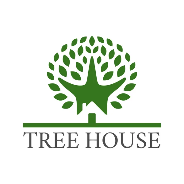 Ağaç evi simgesi. Ekoloji kavramı. — Stok Vektör