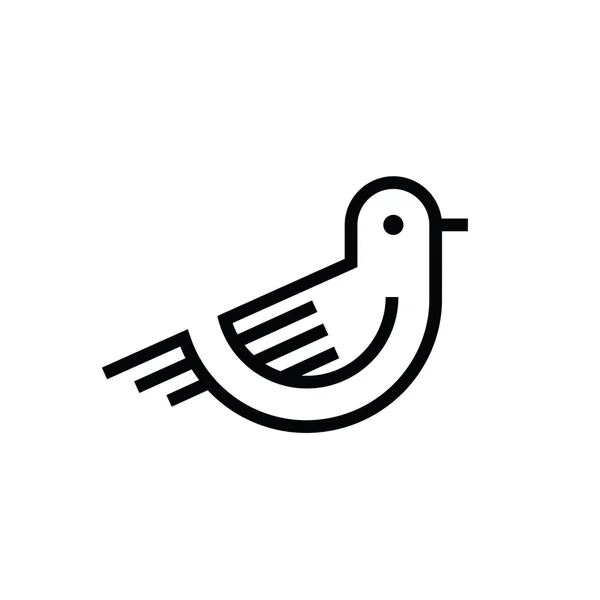 Stylized bird icon, flat design. — Stock Vector