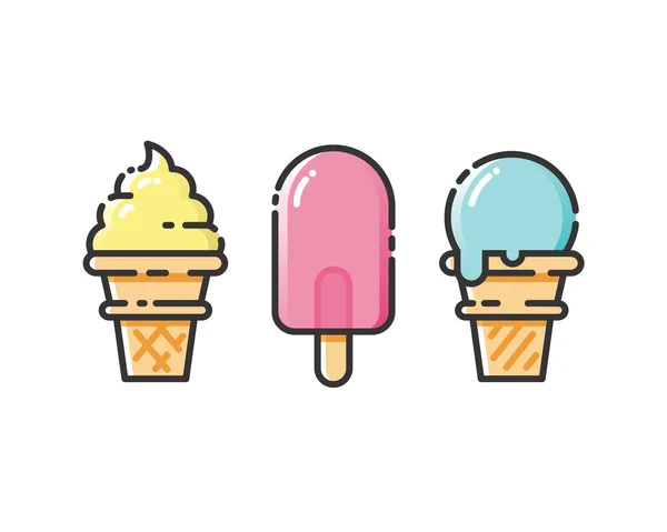 Ice cream set. — Stock Vector