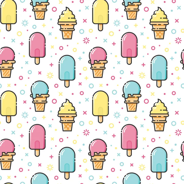 Modèle de crème glacée sans couture . — Image vectorielle
