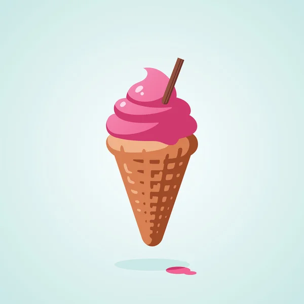 Illustrazione vettoriale del cono gelato . — Vettoriale Stock