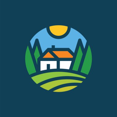 Yaz manzara vektör simgesi.