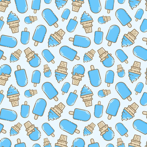 アイスクリームのシームレスなパターン ベクトル. — ストックベクタ