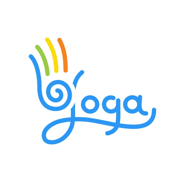 Icône vectorielle de yoga avec main stylisée colorée . — Image vectorielle