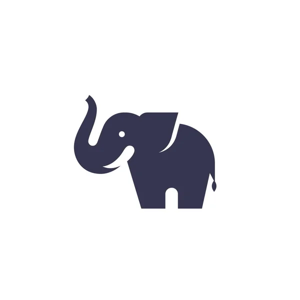 Elephant Silhouet Vector Platte Stijl Pictogram Ontwerp Rechtenvrije Stockvectors