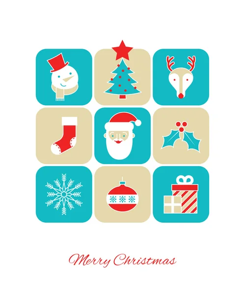 Christmas background with Christmas icons. — Stock Vector