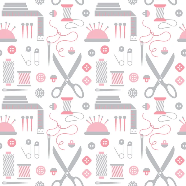 Seamless pattern with sewing accessories. — Stock Vector