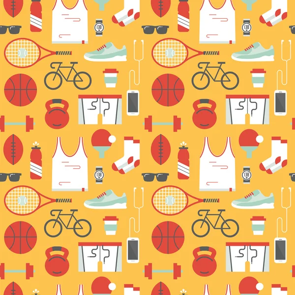 Seamless pattern with sports icons. — Stock Vector