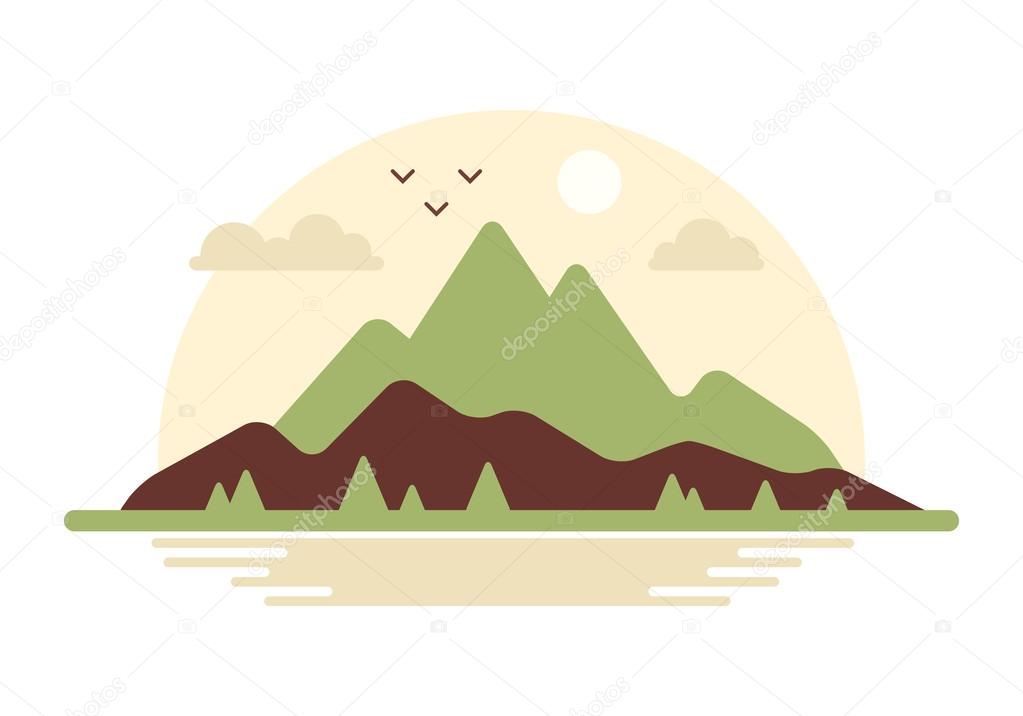 Mountain landscape. Vector illustration.
