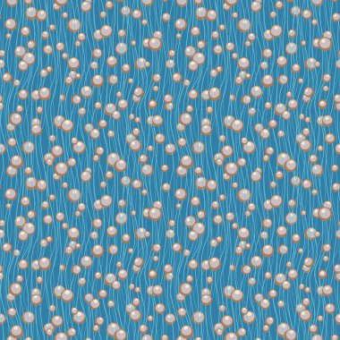 İnci ve dalgalar ile Dikişsiz soyut desen.