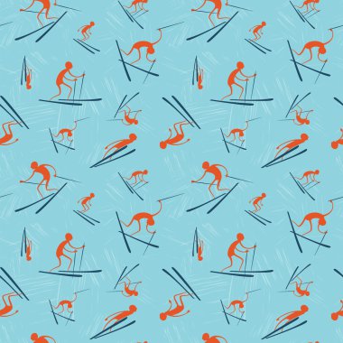 Kayakçı ile şık seamless modeli.