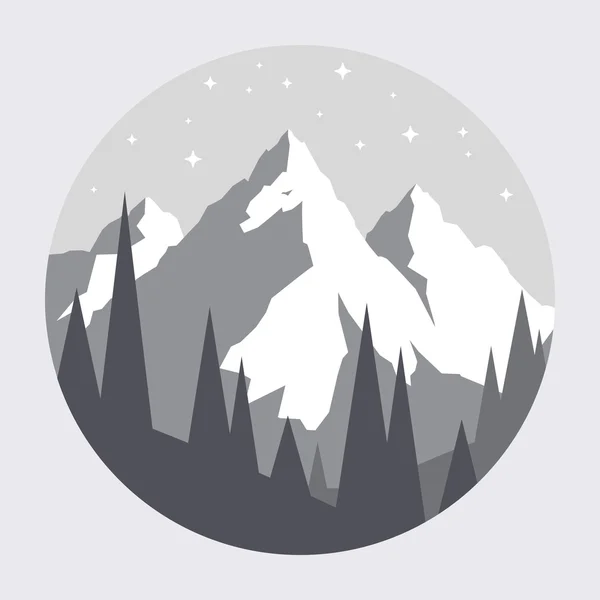 Montañas de invierno . — Vector de stock