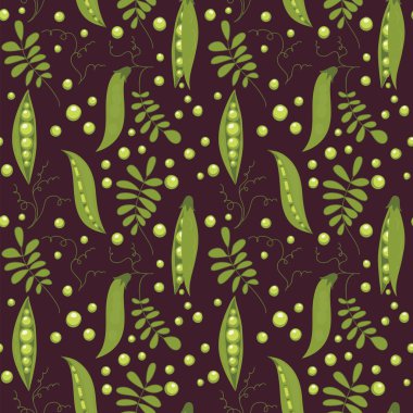 Vektör yeşil bezelye seamless modeli.