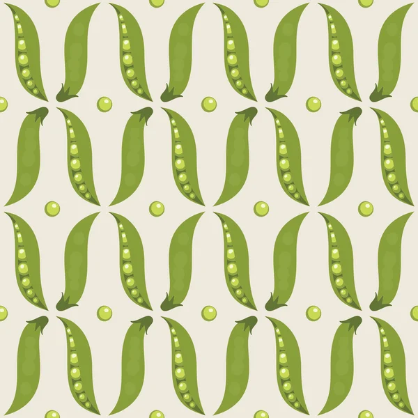 Nahtloses Muster grüner Erbsen. — Stockvektor