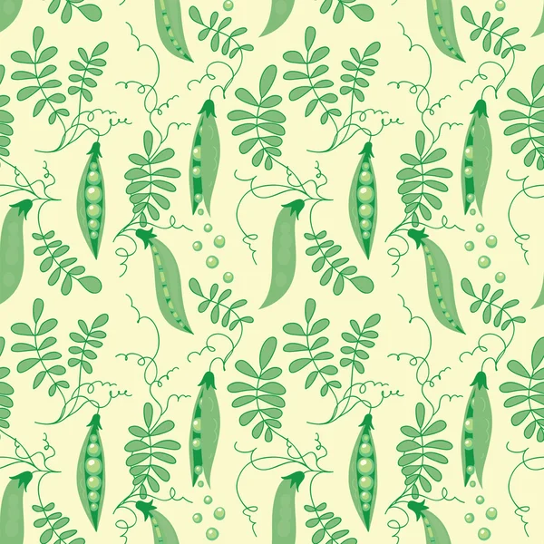 Seamless pattern of green sweet peas. — Stock Vector