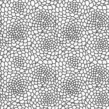 Soyut çiçek siyah beyaz desenli.