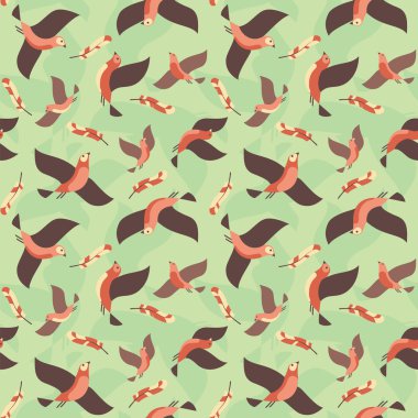 Dikişsiz uçan kuşlar desen.