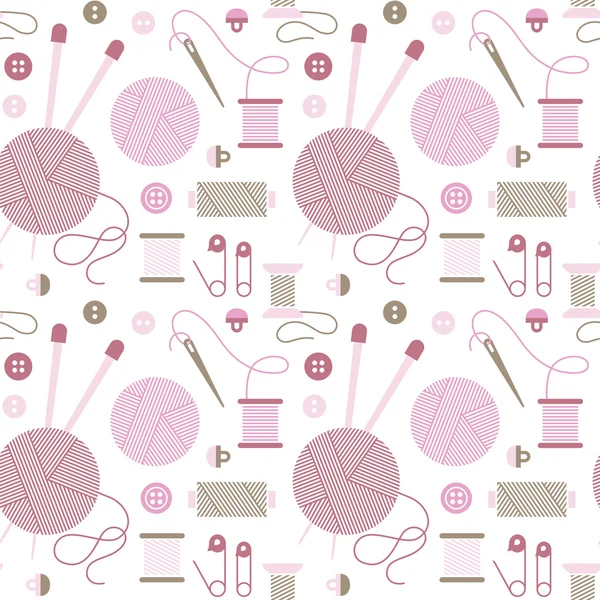 Seamless pattern with needlework accessories. — Stock Vector